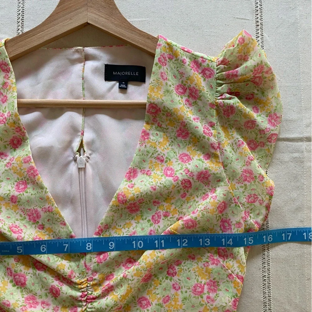 REVOLVE Majorelle Elaine Midi Dress Floral Pink Lemonade Multi XS - Picture 12 of 16